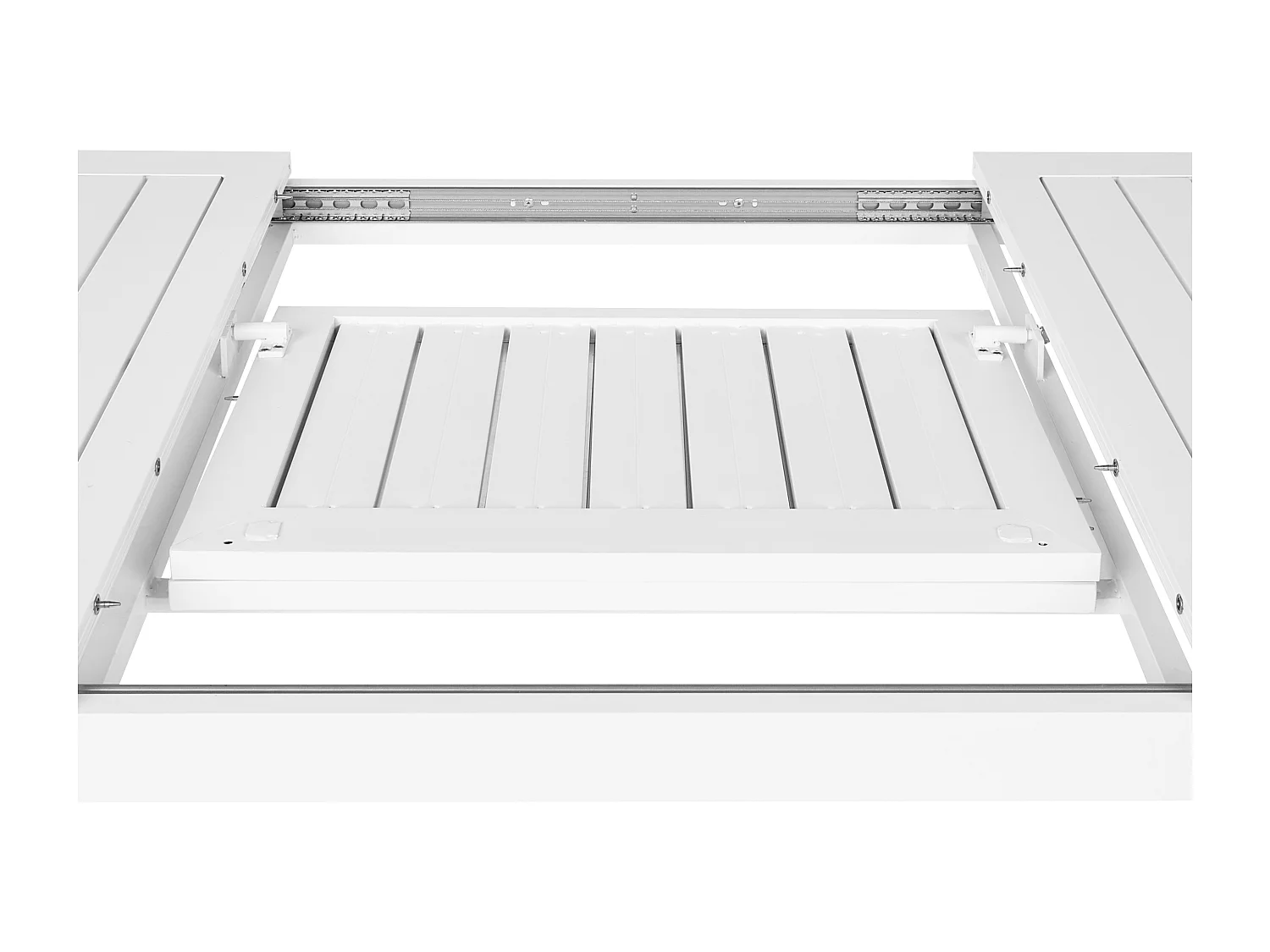 Gartentisch für 8 Personen Aluminium weiß 180-240 x 90 cm ausziehbar Skaloma
