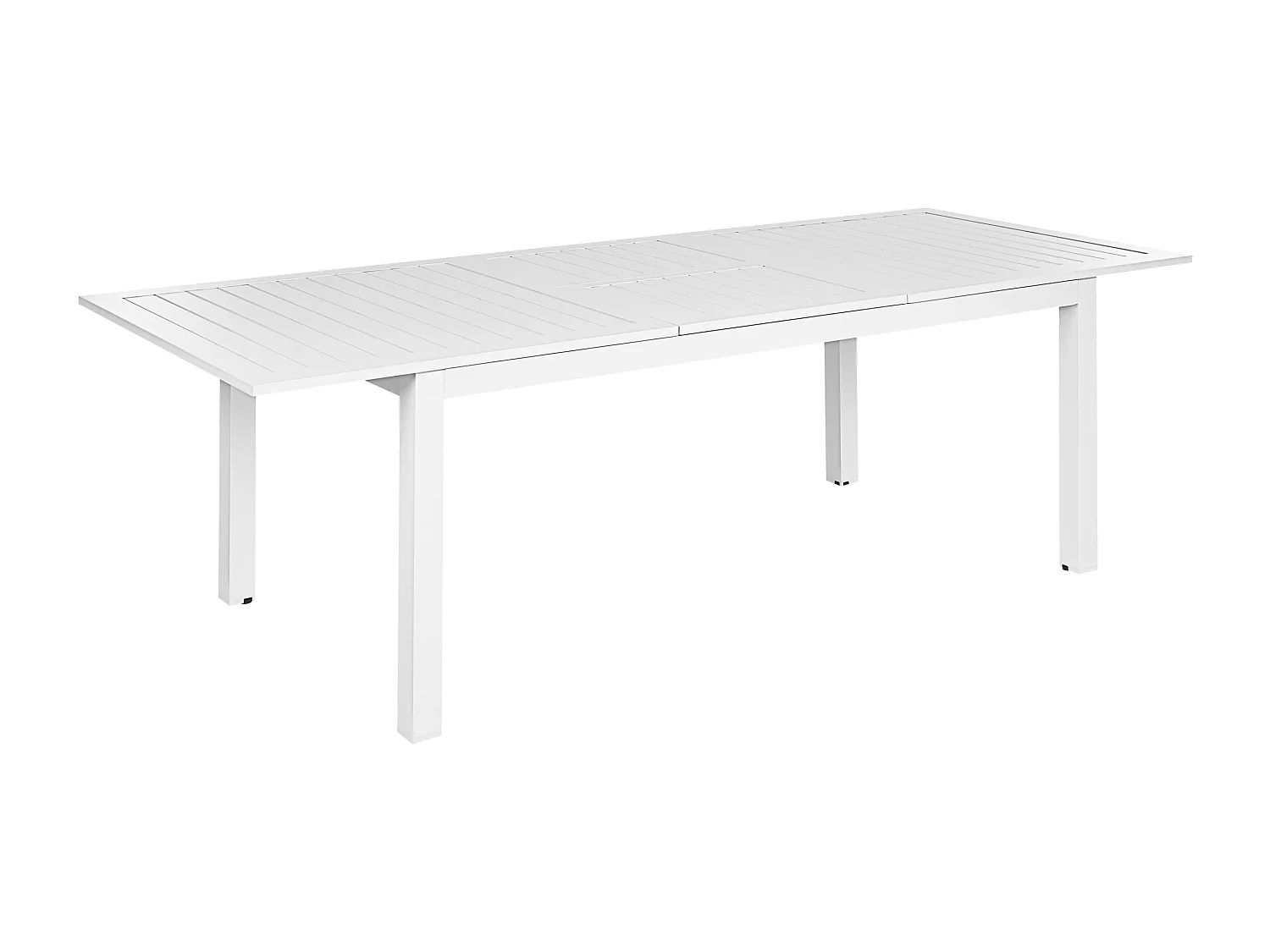 Table de salle à manger de jardin extensible SKALOMA 180/240 cm 90 cm Métal Blanc