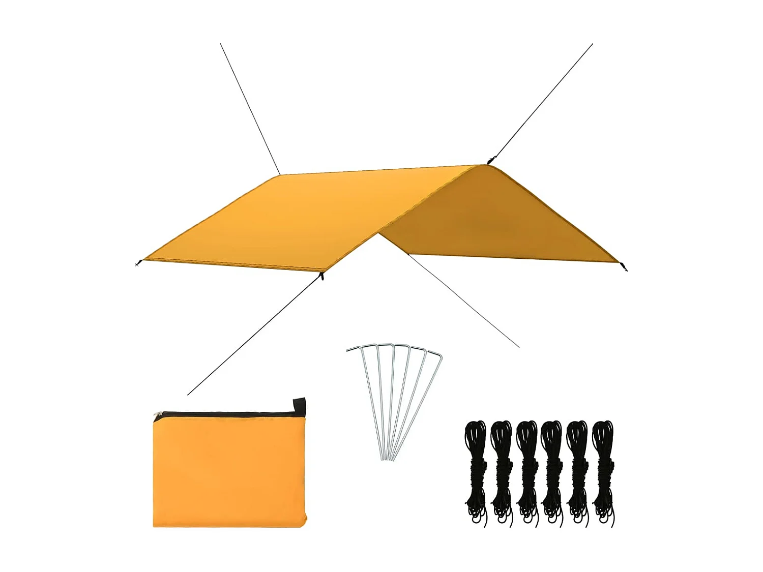 Voile d'ombrage 4x4 m Jaune