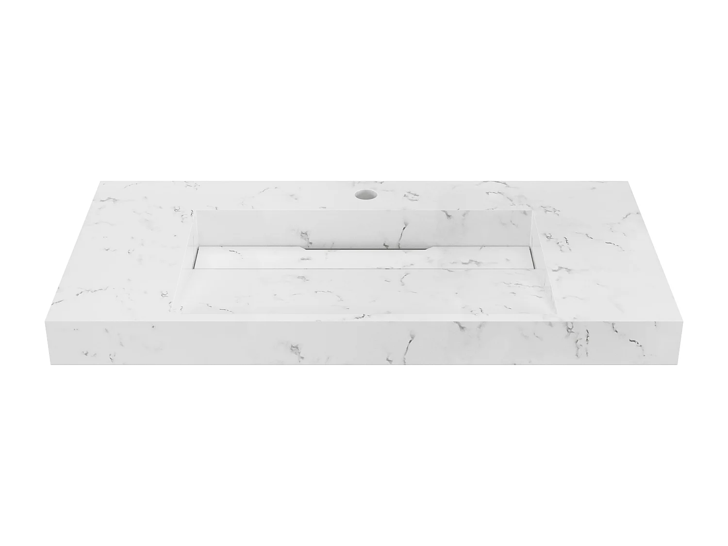 Vasque suspendue en solid surface blanche - L90.2 x l45.2 x H8 cm - TAKOTNA