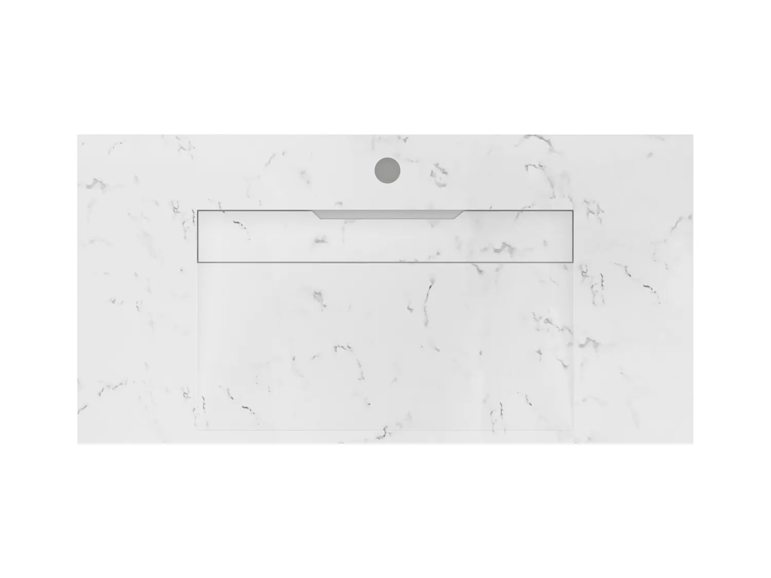 Lavabo flotante de solid surface blanca - L90.2 x l45.2 x Alt. 8 cm - TAKOTNA