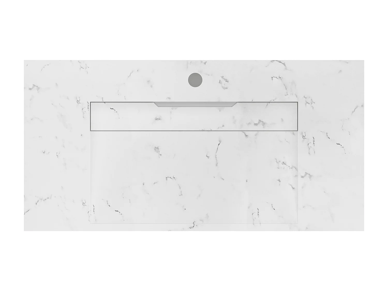 Vasque suspendue en solid surface blanche - L90.2 x l45.2 x H8 cm - TAKOTNA