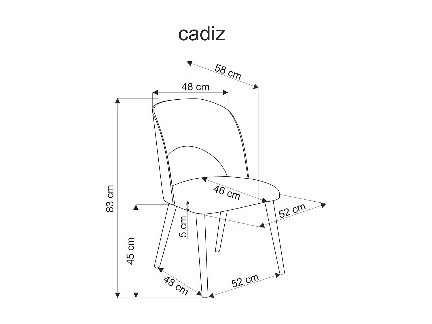 Sedia Cadiz/Legna/Quercia