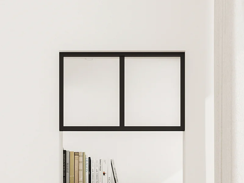 Bovenraam werkplaats van gepoedercoat aluminium - L63 x H40 cm - Zwart - BAYVIEW