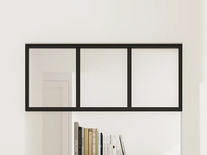 Bovenraam werkplaats van gepoedercoat aluminium - L93 x H40 cm - Zwart - BAYVIEW