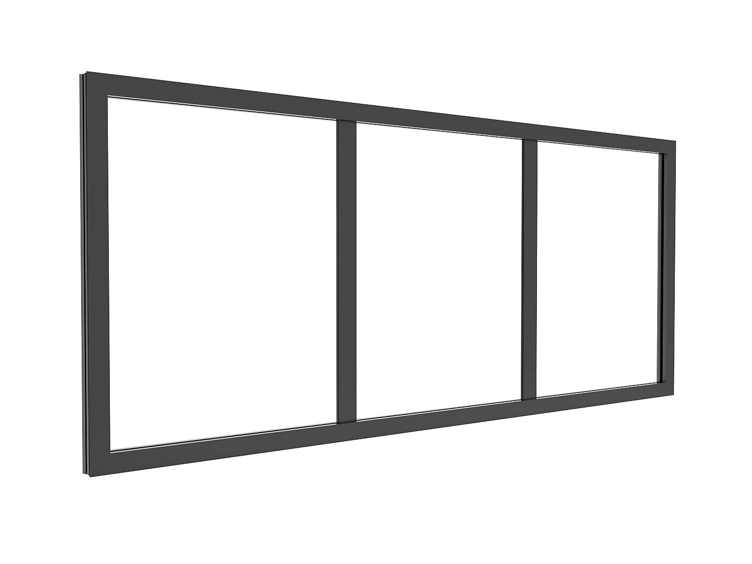 Poste para cristalera de aluminio termolacado - L93 x Alt. 40 cm - Negro - BAYVIEW