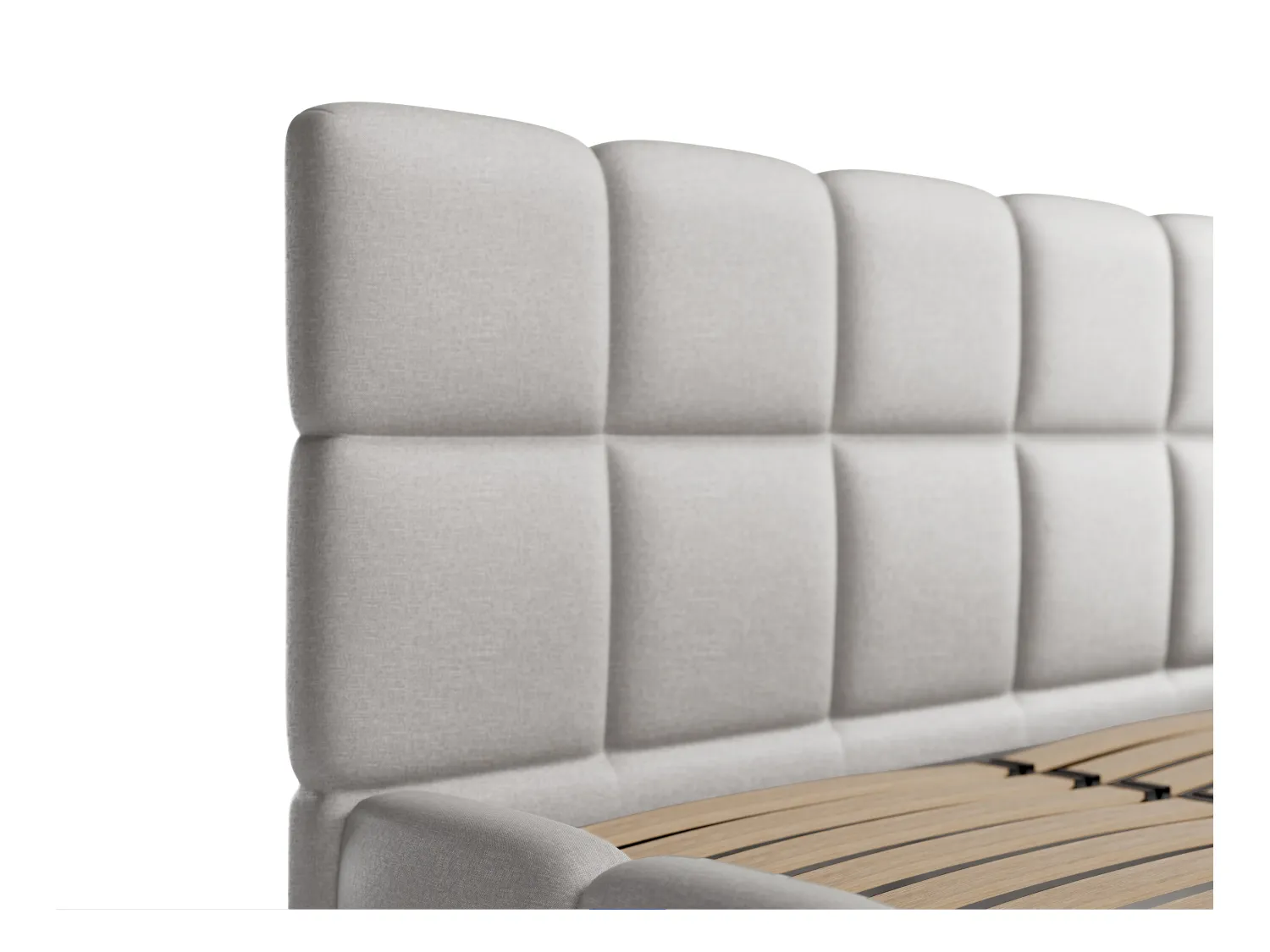 Lit coffre 140 x 190cm - Tissu chiné - Gris clair + Matelas - DAMADO de Pascal Morabito