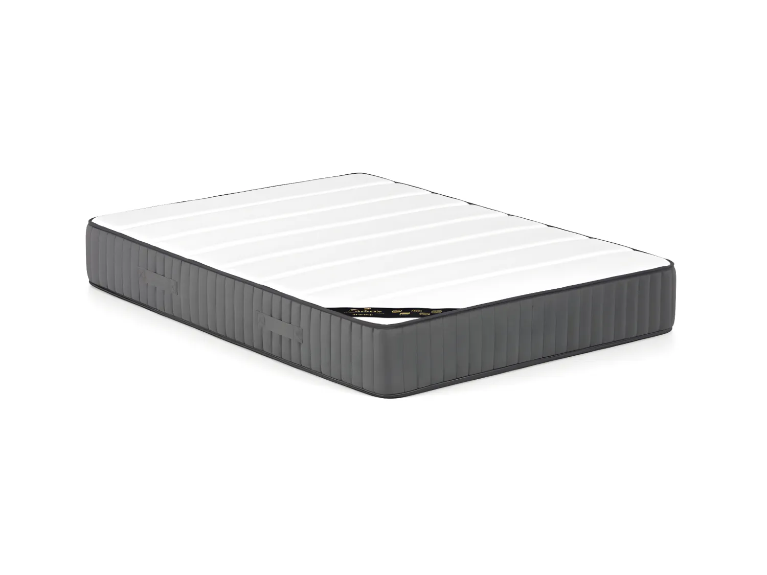 Lit coffre 140 x 190cm - Tissu chiné - Gris clair + Matelas - DAMADO de Pascal Morabito