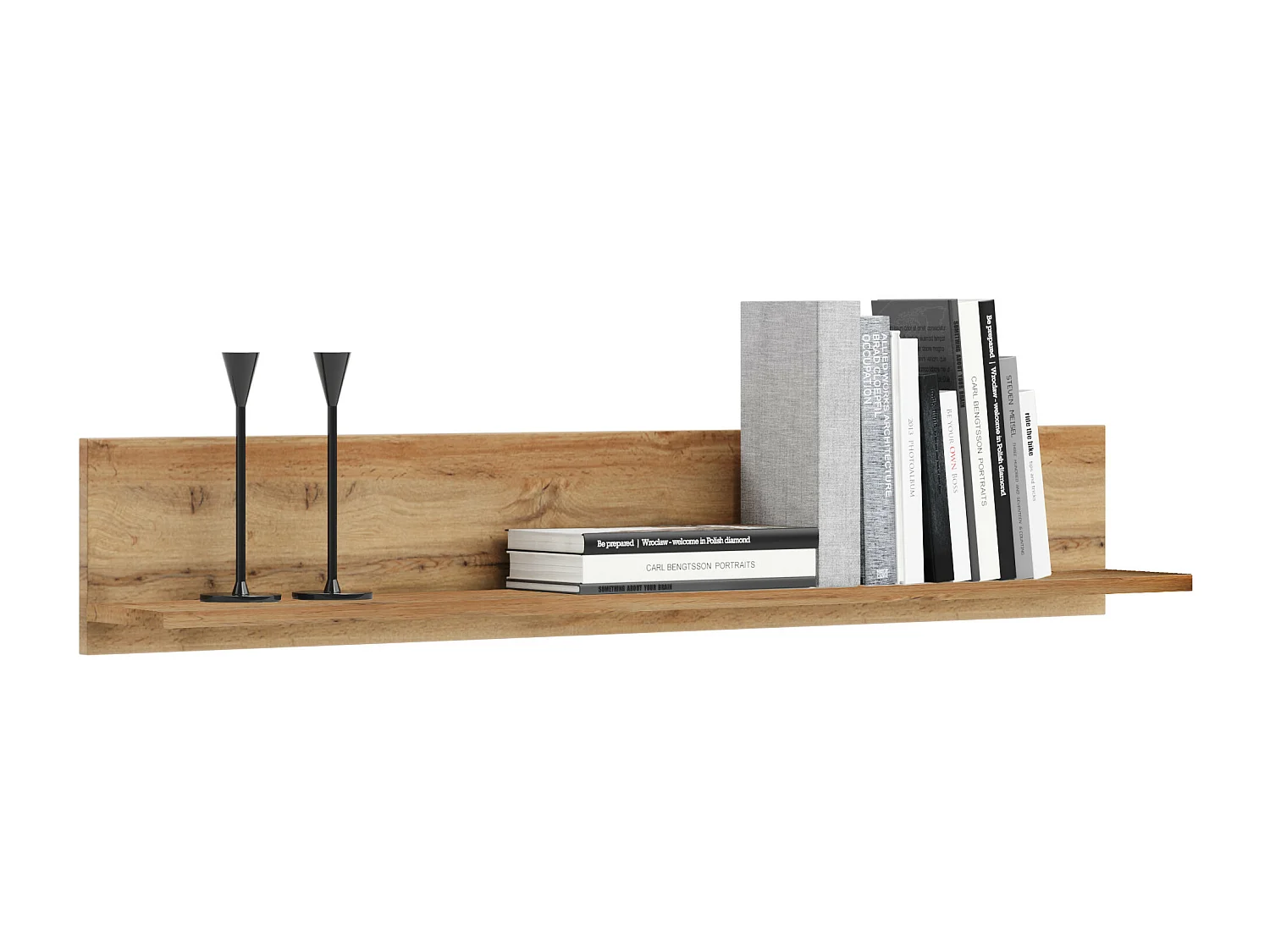 Etagère au style industriel SELM 100 cm - Chêne foncé