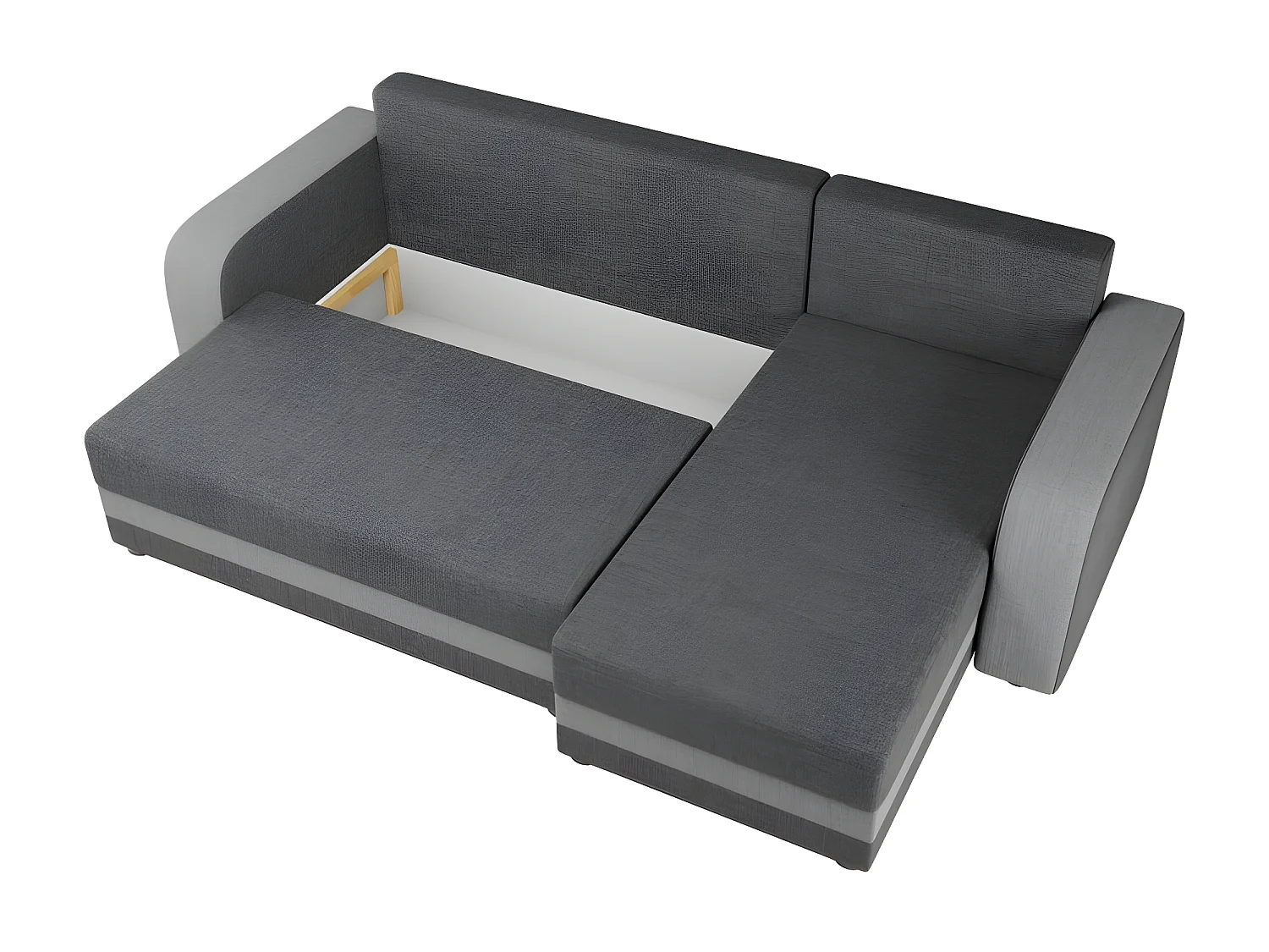 Canapé d'angle convertible NOLATIO reversible gris clair et gris foncé