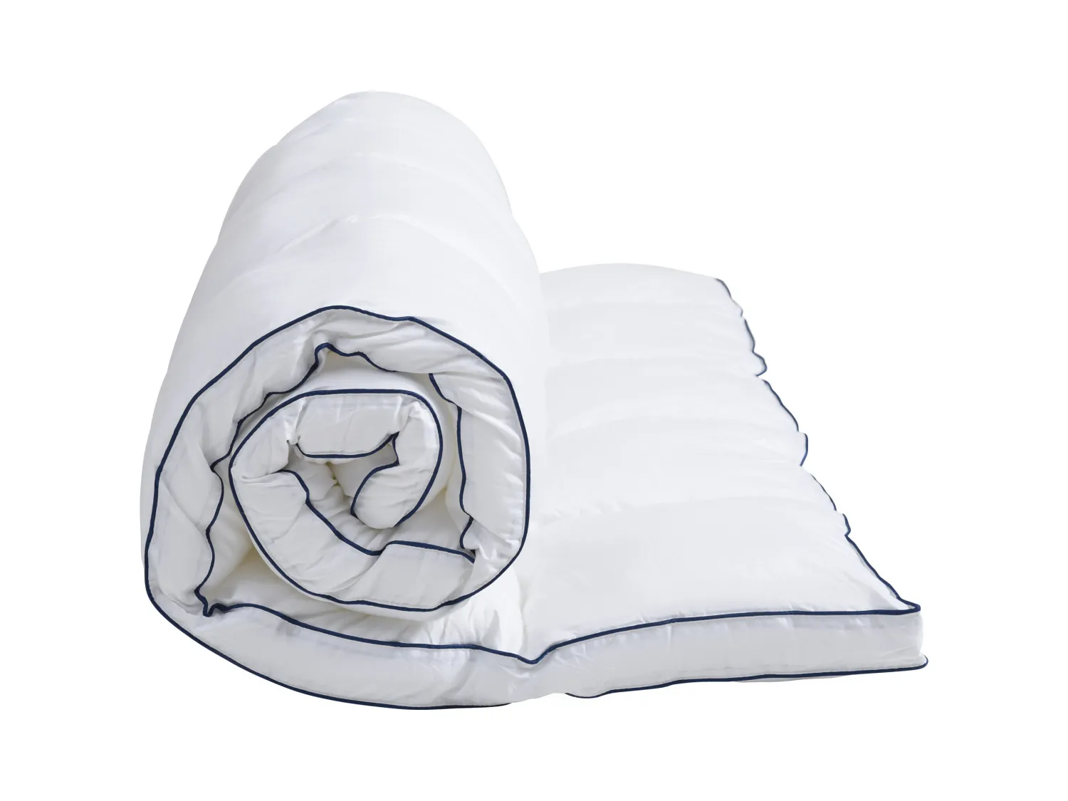 Nakładka na materac przeciwroztoczowa 1-osobowa - 90 x 190 cm - Satynowa poszwa 120 nici/cm2 - wypełnienie 1000 g/m2 - Biały z niebieską obwódką - PRESTIGIA marki Palacio