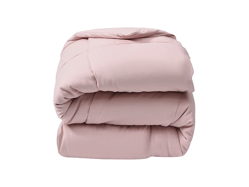 Leichte Bettdecke für 2 Personen - 240 x 260 cm - 180 g/m² - Sojafaser - Pfirsichhaut-Feeling - Rosa - THERMO CONTROL