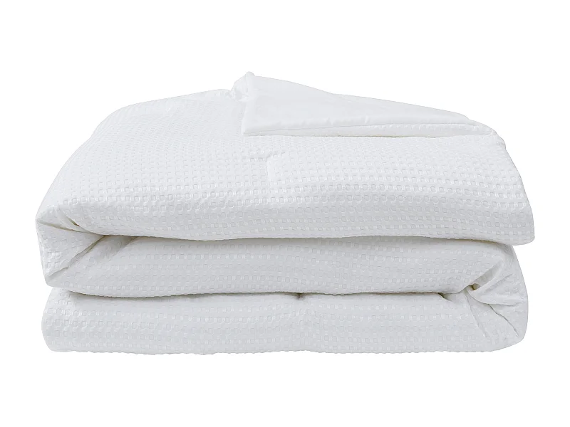 Kołdra 2 w 1 dwustronna lekka - 220 x 240 cm - 250g/m² - Biała tkanina o strukturze plastra miodu - NANSHI