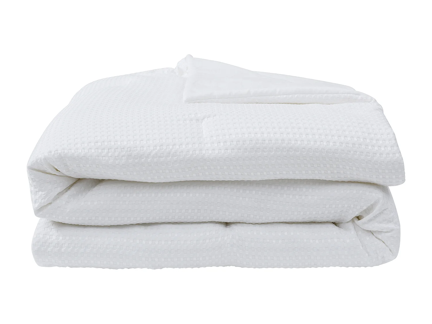 Let dobbeltsidet 2-i-1 dyne - 220 x 240 cm - 250g/m² - Hvid vaffelvævet stof - NANSHI