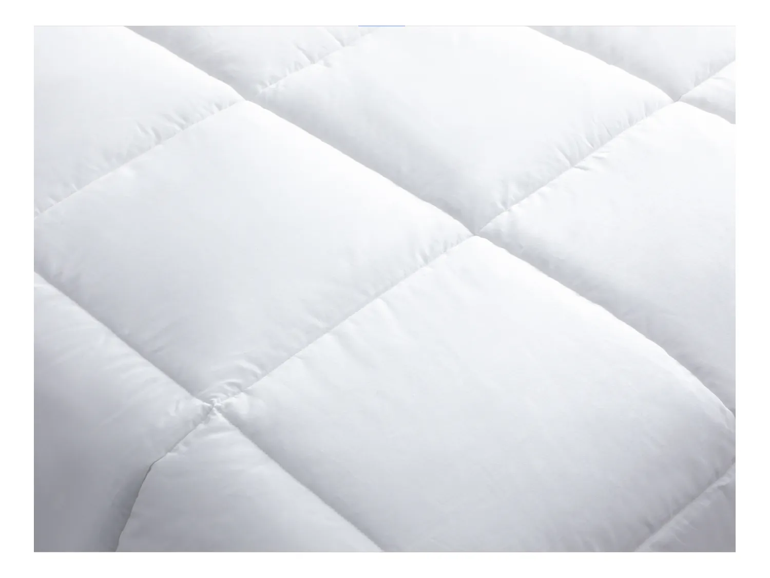 Wärmeregulierende Anti-Milben-Bettdecke - 240 x 260 cm - Satinbezug 120 Fäden/cm² - Füllung 300 gr/m² - Weiß mit blauer Ziernaht - PRESTIGIA von Palacio