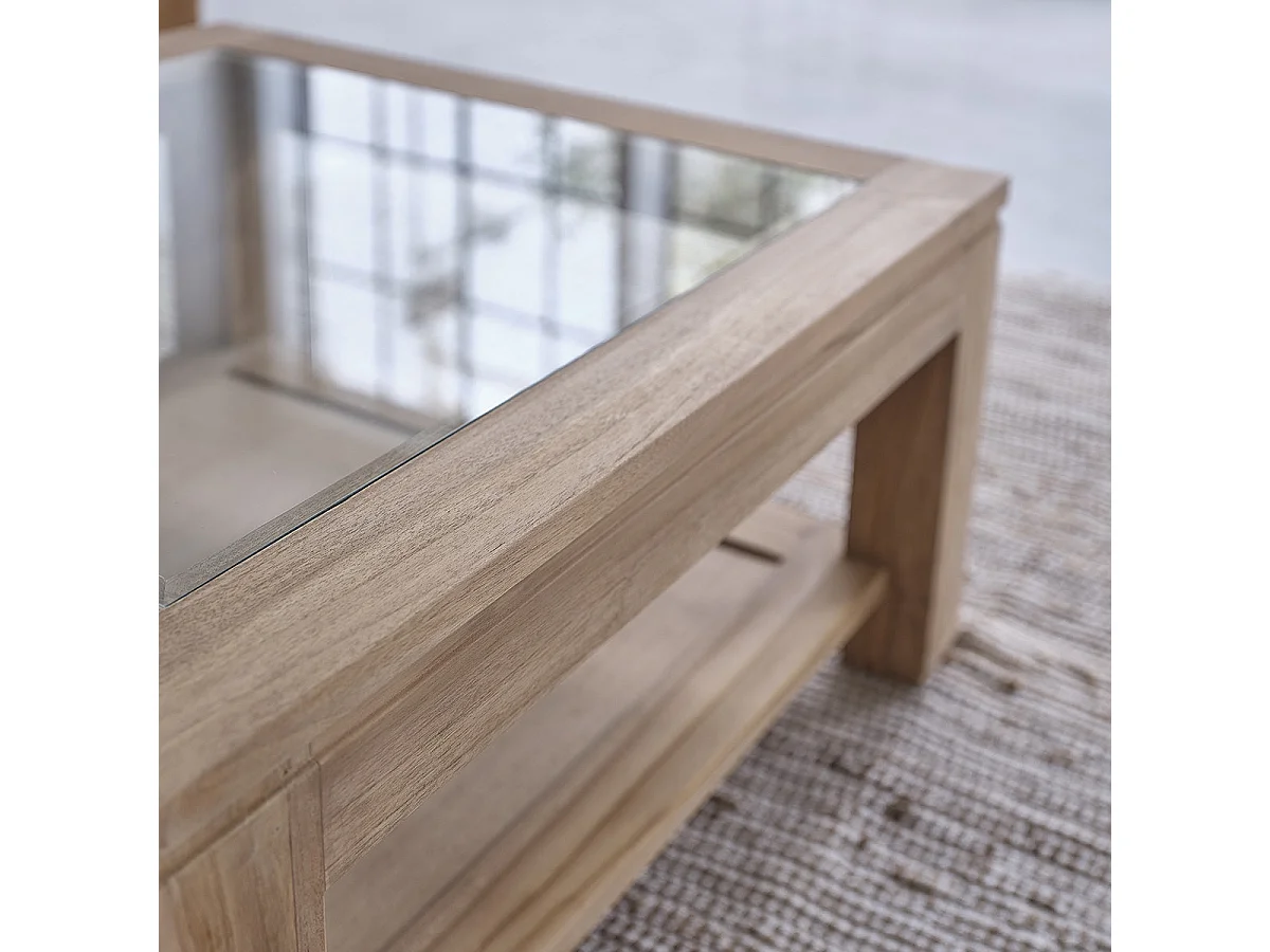 Table basse en teck massif 80 cm