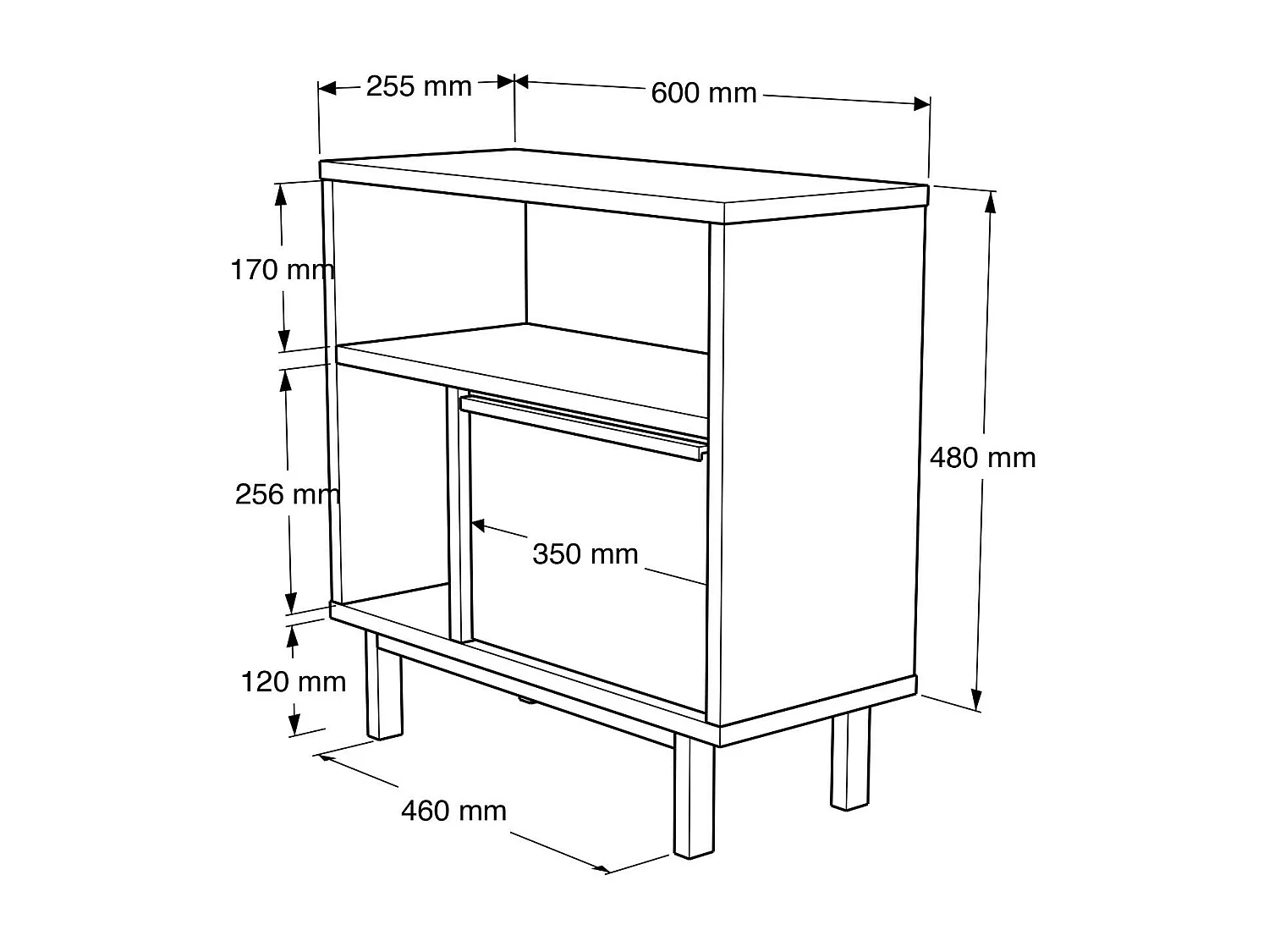 Table D'Appoint OCEAN ST60 1D 60x26x60 Blanc