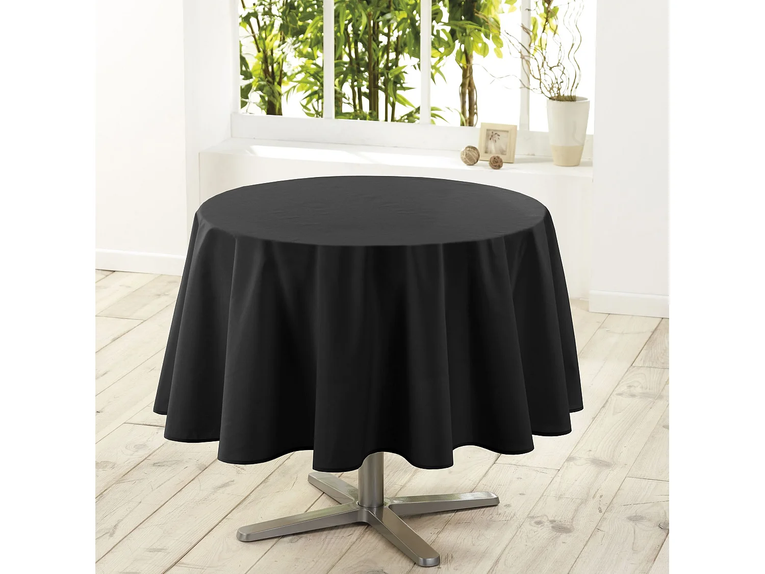 Nappe Ronde Antitache "Essentiel" 180cm Noir