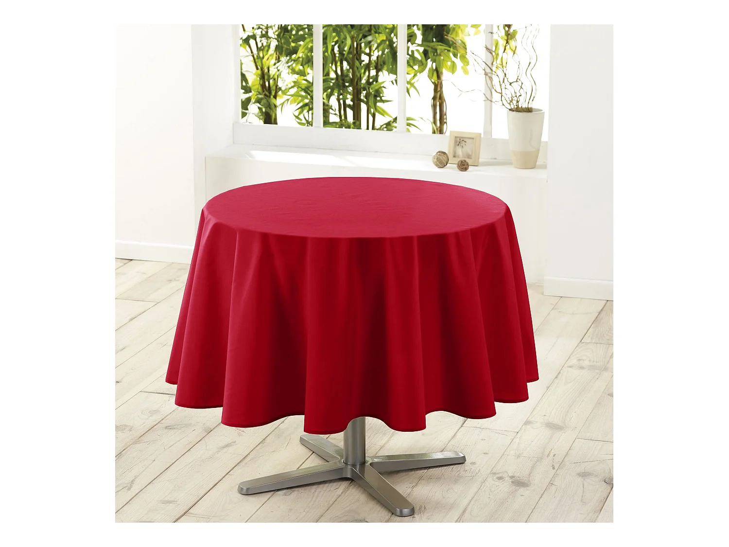 Nappe Ronde Antitache "Essentiel" 180cm Rouge
