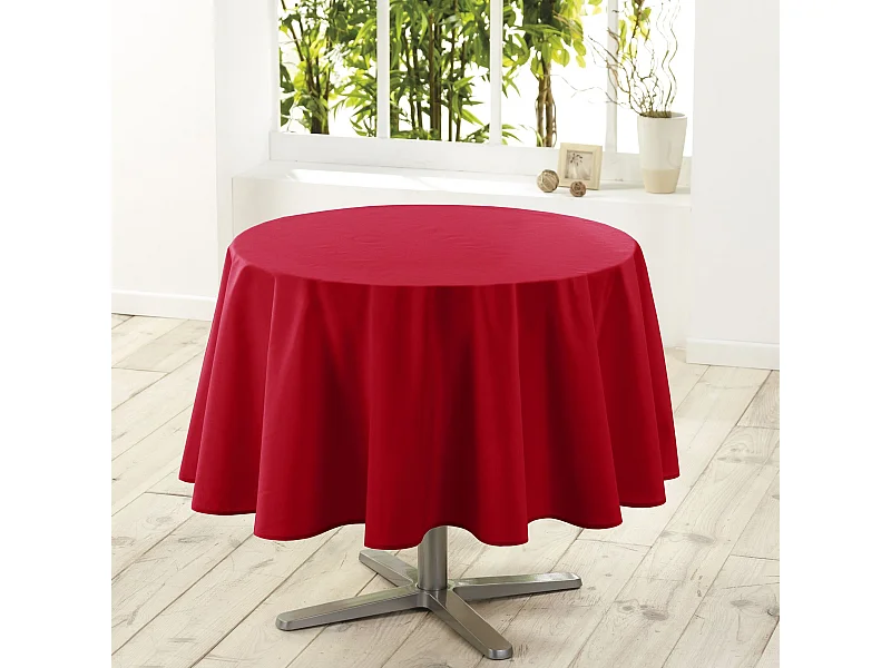 Nappe Ronde Antitache "Essentiel" 180cm Rouge