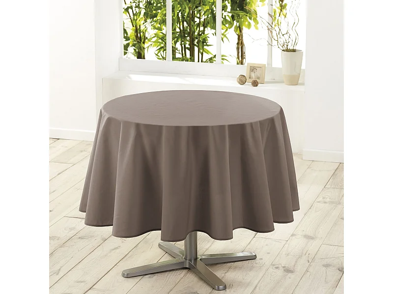 Nappe Ronde Antitache "Essentiel" 180cm Taupe