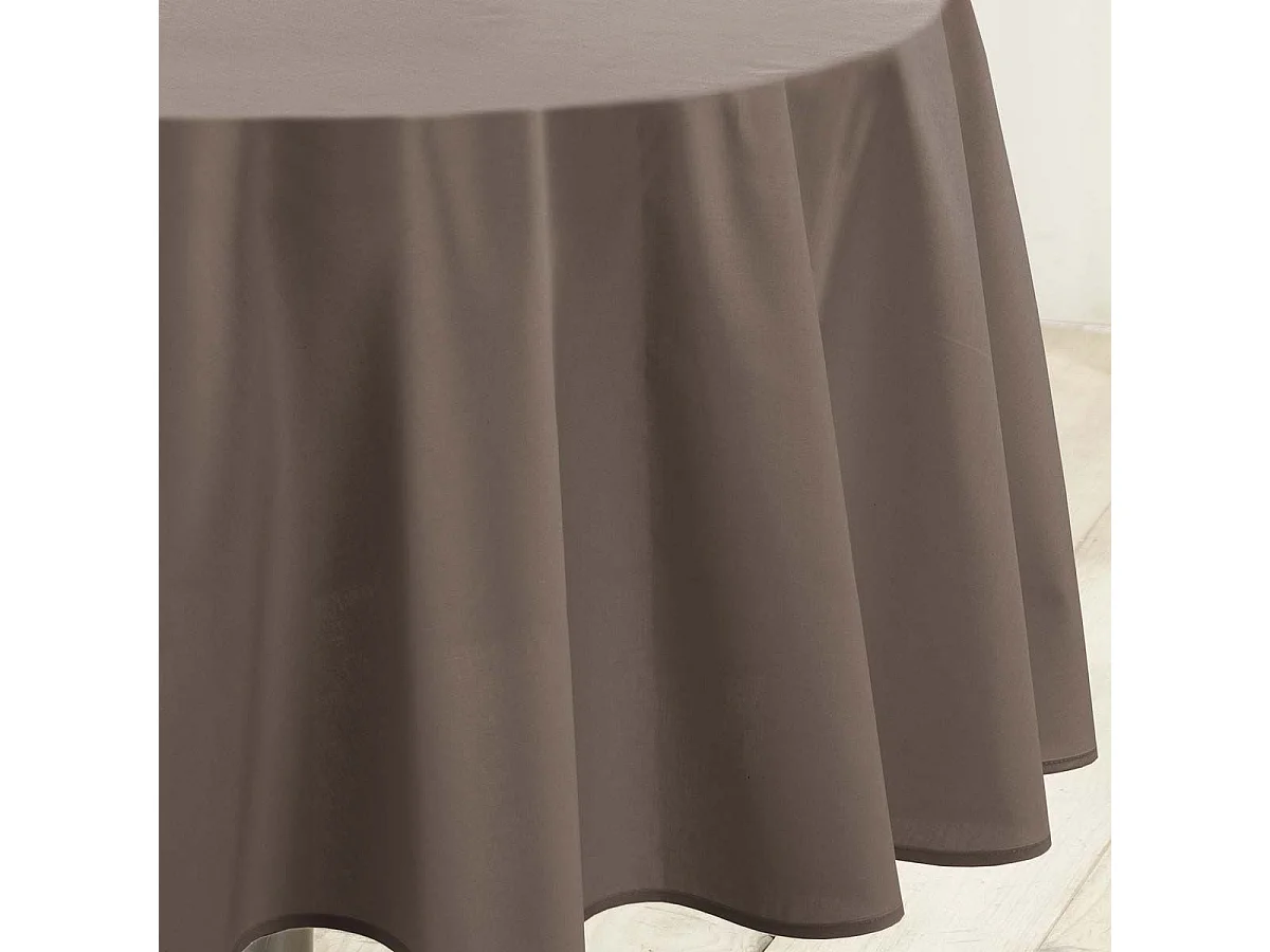 Nappe Ronde Antitache "Essentiel" 180cm Taupe