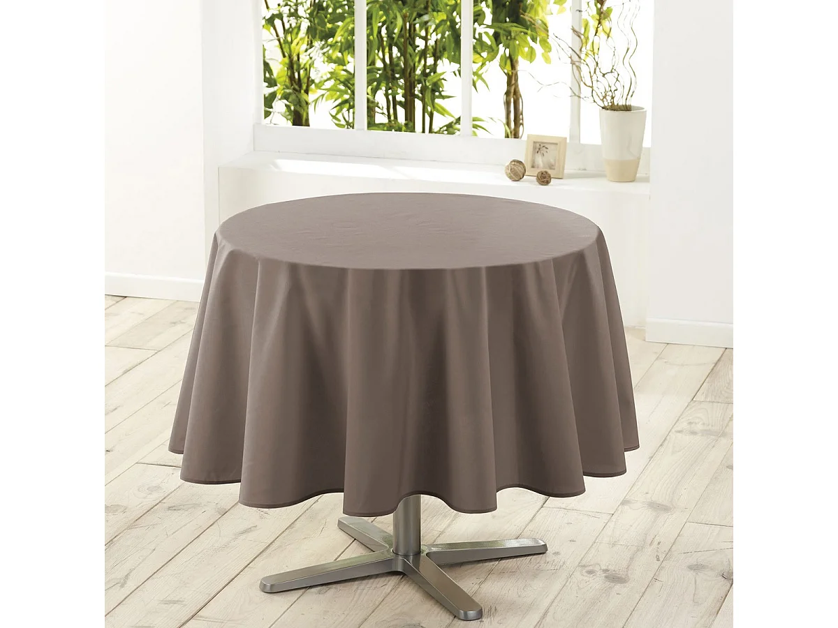 Nappe Ronde Antitache "Essentiel" 180cm Taupe