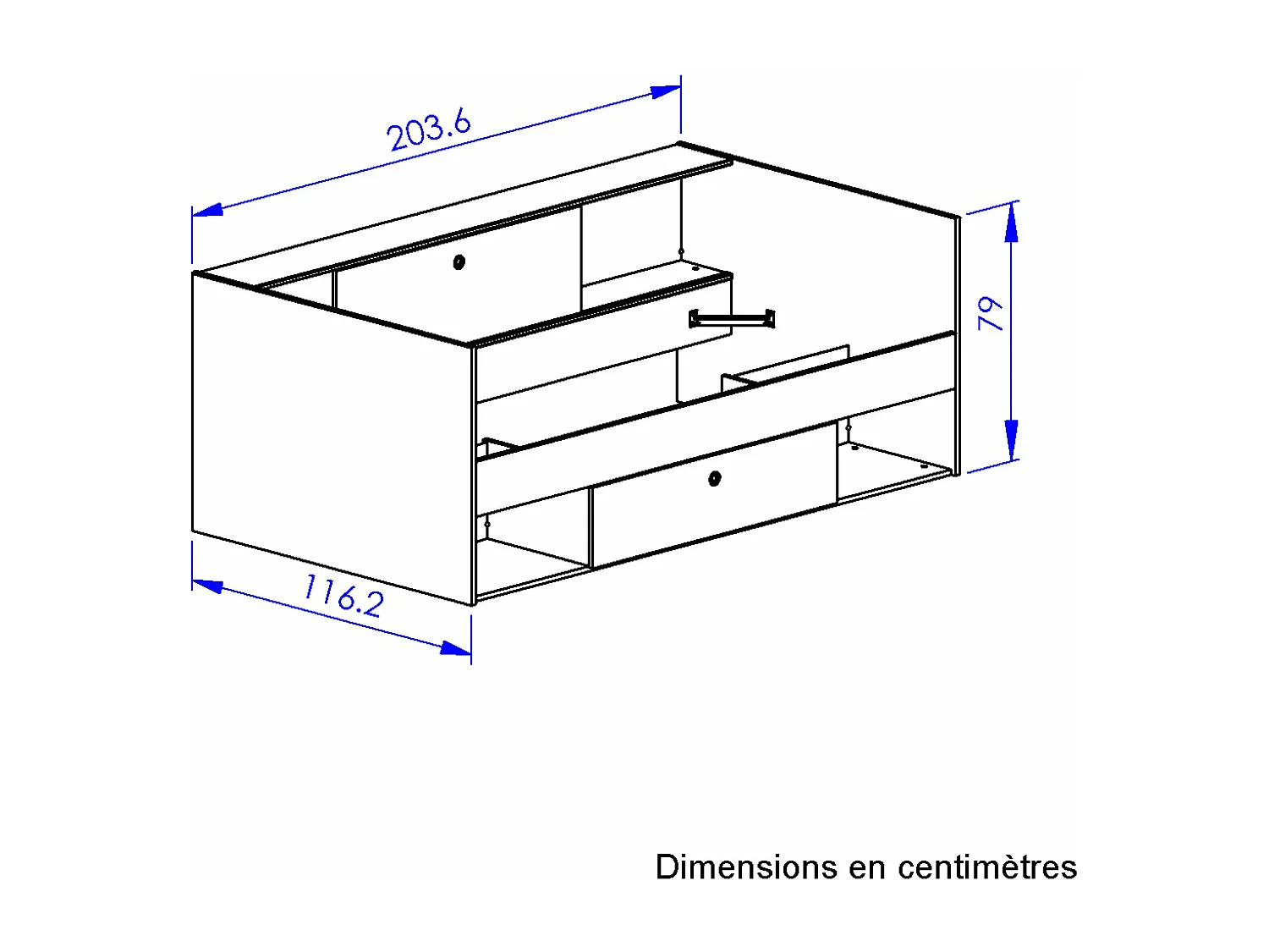 Lit rangement Alicia 90x200 cm