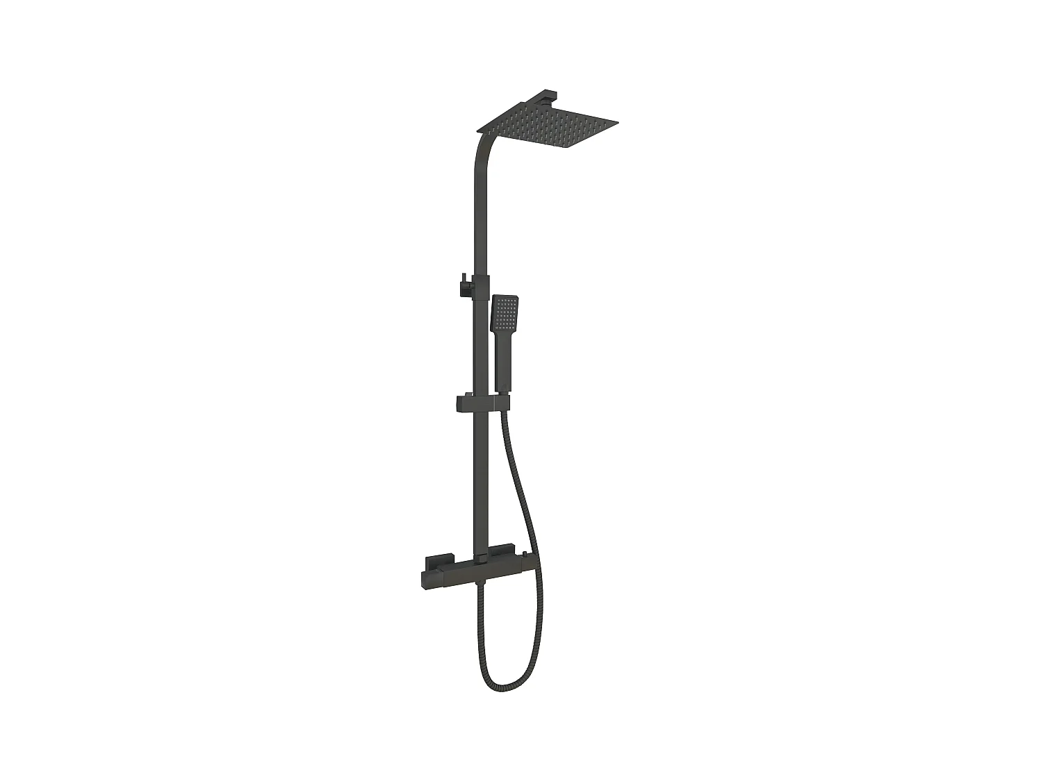 Aica columna ducha termostática 38℃ negro mate 80-120cm alcachofa de ducha para baño