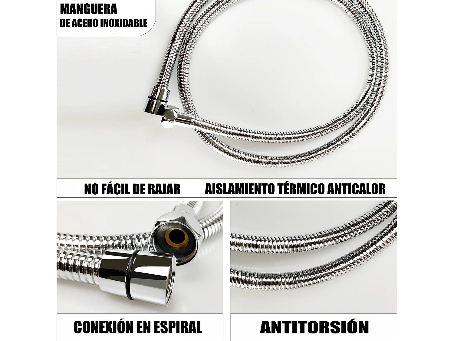 Aica columna de ducha termostática redonda con barra 768-1200mm rociador de mano ajustable