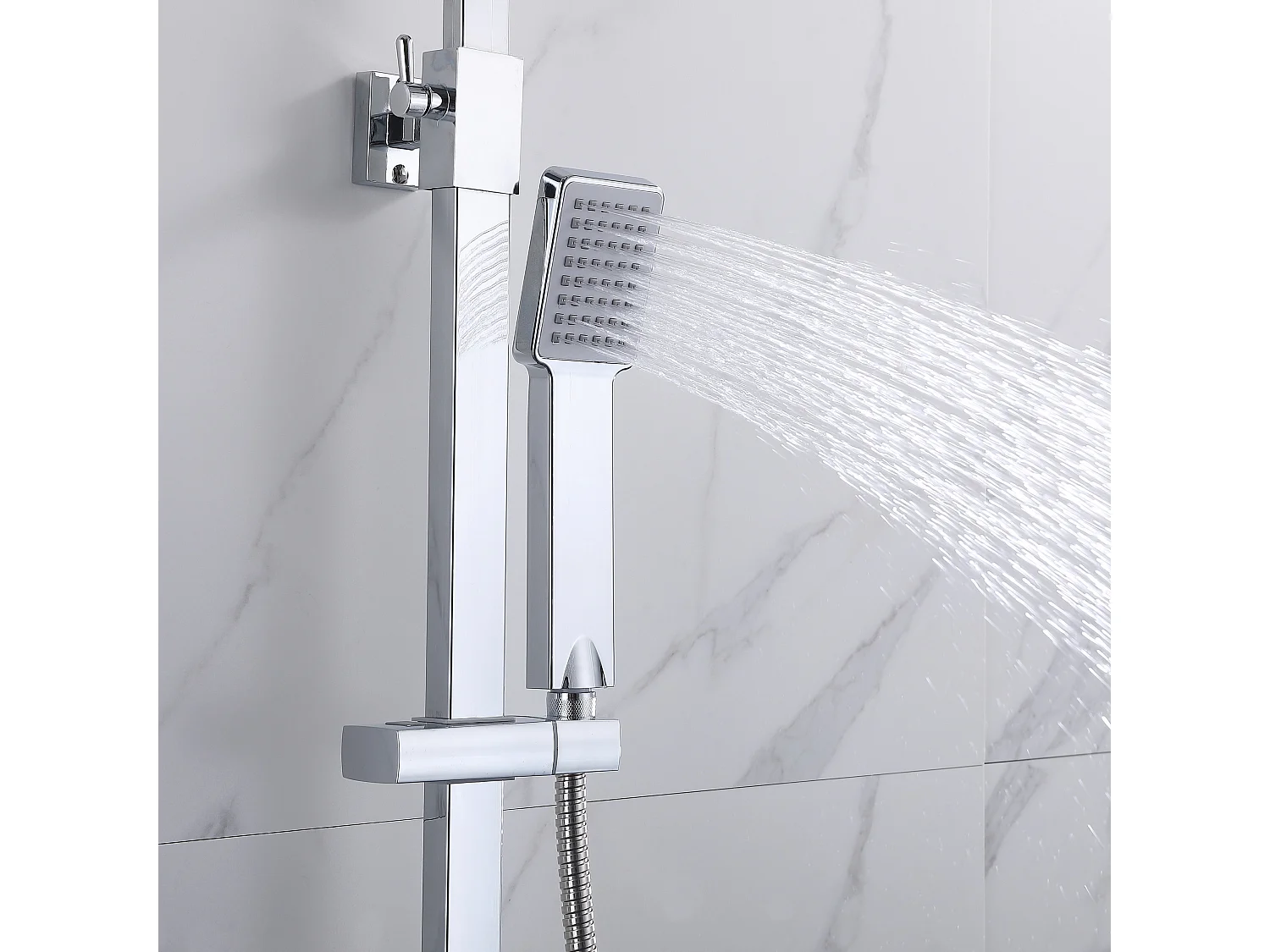 Aica columna de ducha con termostato 38℃ de acero inoxidable anti-quemadura 80-120cm