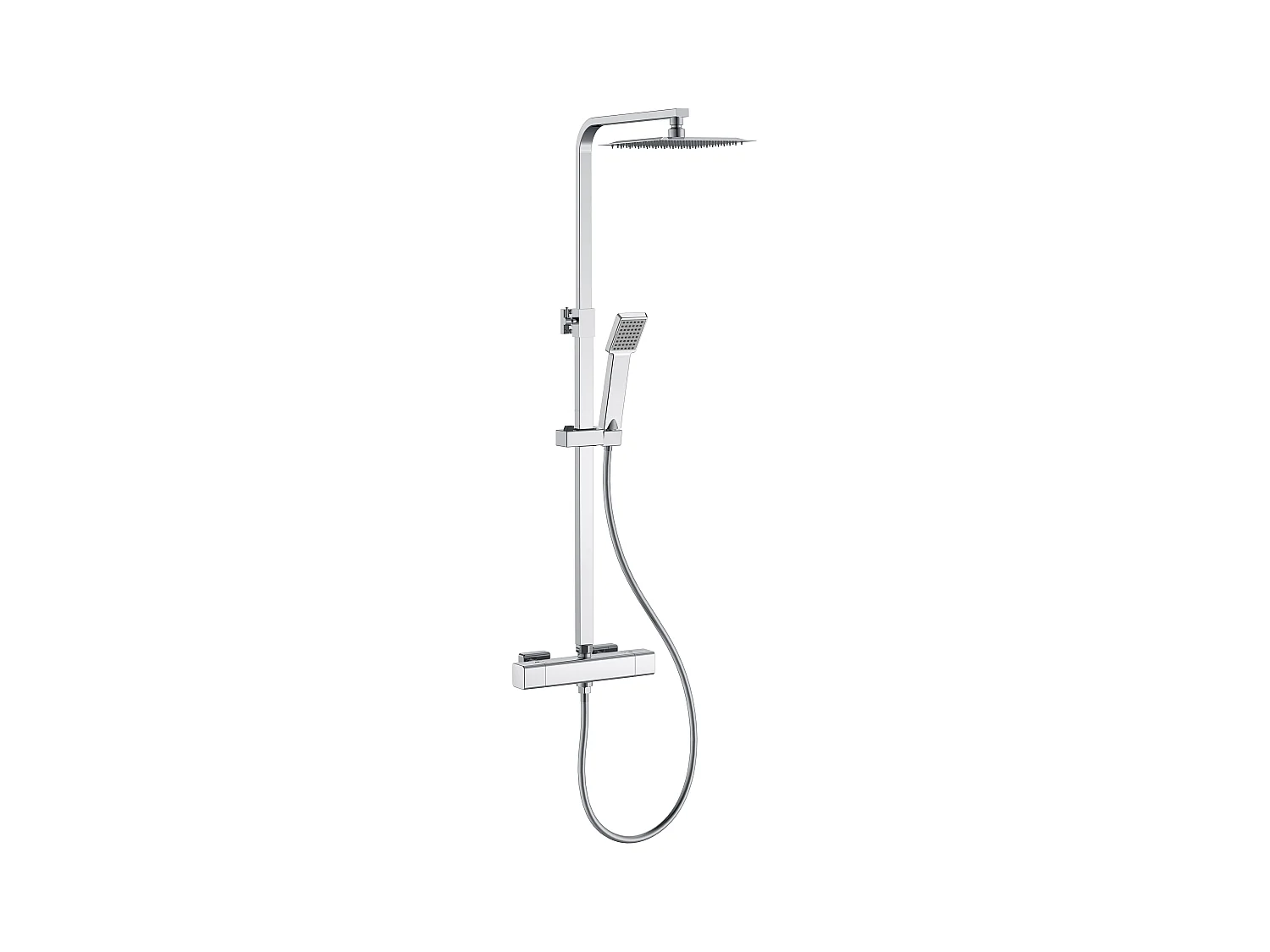 Coluna de chuveiro termostática quadrada Aica 764-1184mm para banheiro