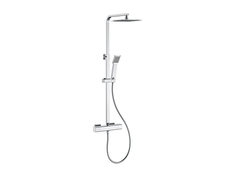 Aica columna de ducha termostática cuadrada 764-1184mm para baño