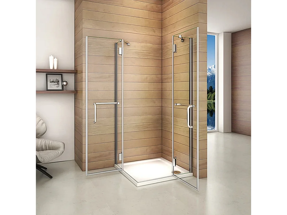 Mampara de ducha rectangular abatible vidrio antical 8mm (880-900)x(980-1000)x1900mm