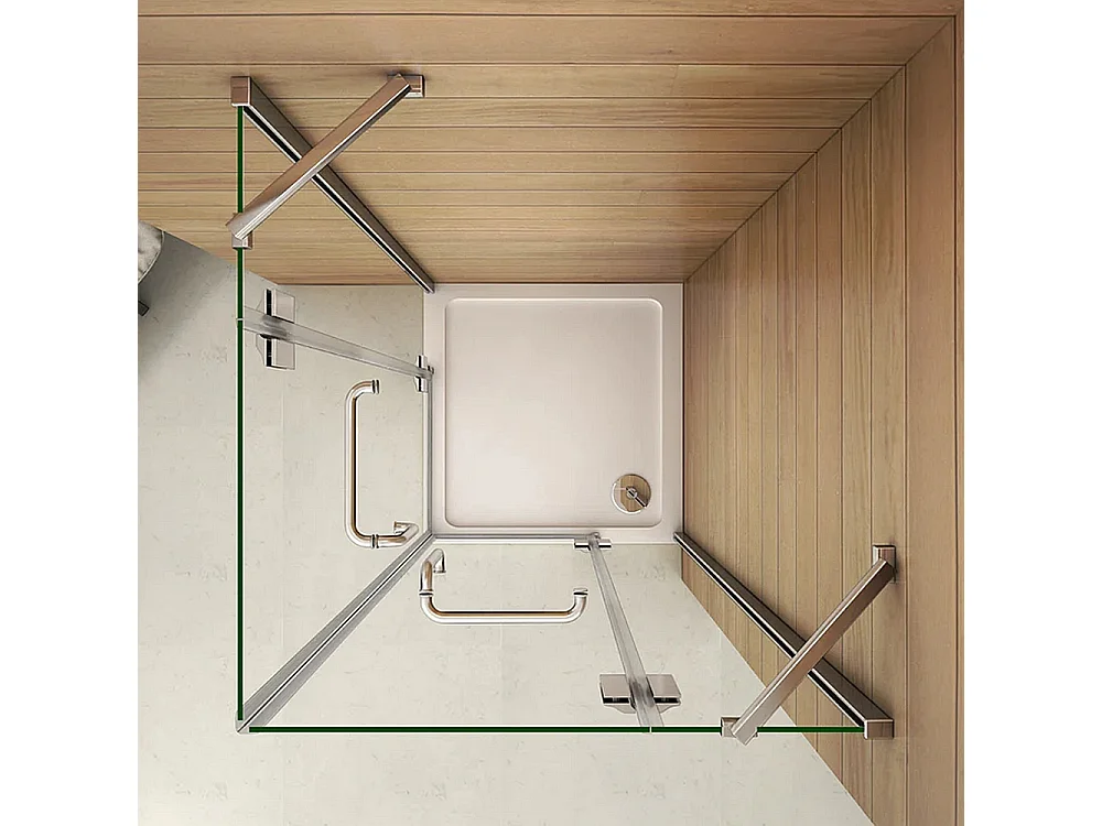 Mampara de ducha rectangular abatible vidrio antical 8mm (880-900)x(980-1000)x1900mm