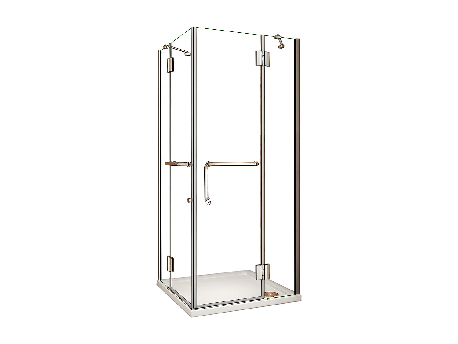 Mampara de ducha cuadrada abatible vidrio antical 8mm (880-900)x(880-900)x1900mm