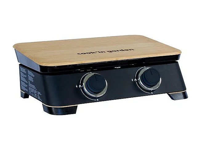 Cook'in Garden Plancha gaz 4000w plaque fonte émaillé 58.2x47x20cm - PG092