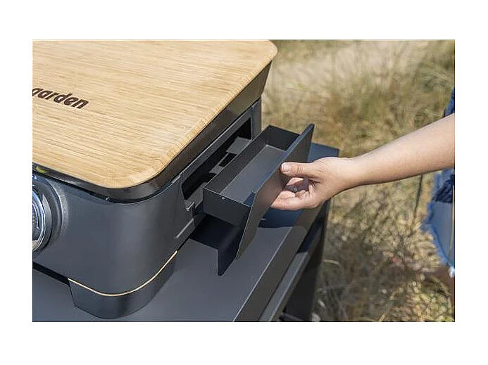 Cook'in Garden Plancha gaz 4000w plaque fonte émaillé 58.2x47x20cm - PG092