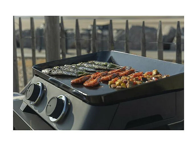 Cook'in Garden Plancha gaz 4000w plaque fonte émaillé 58.2x47x20cm - PG092