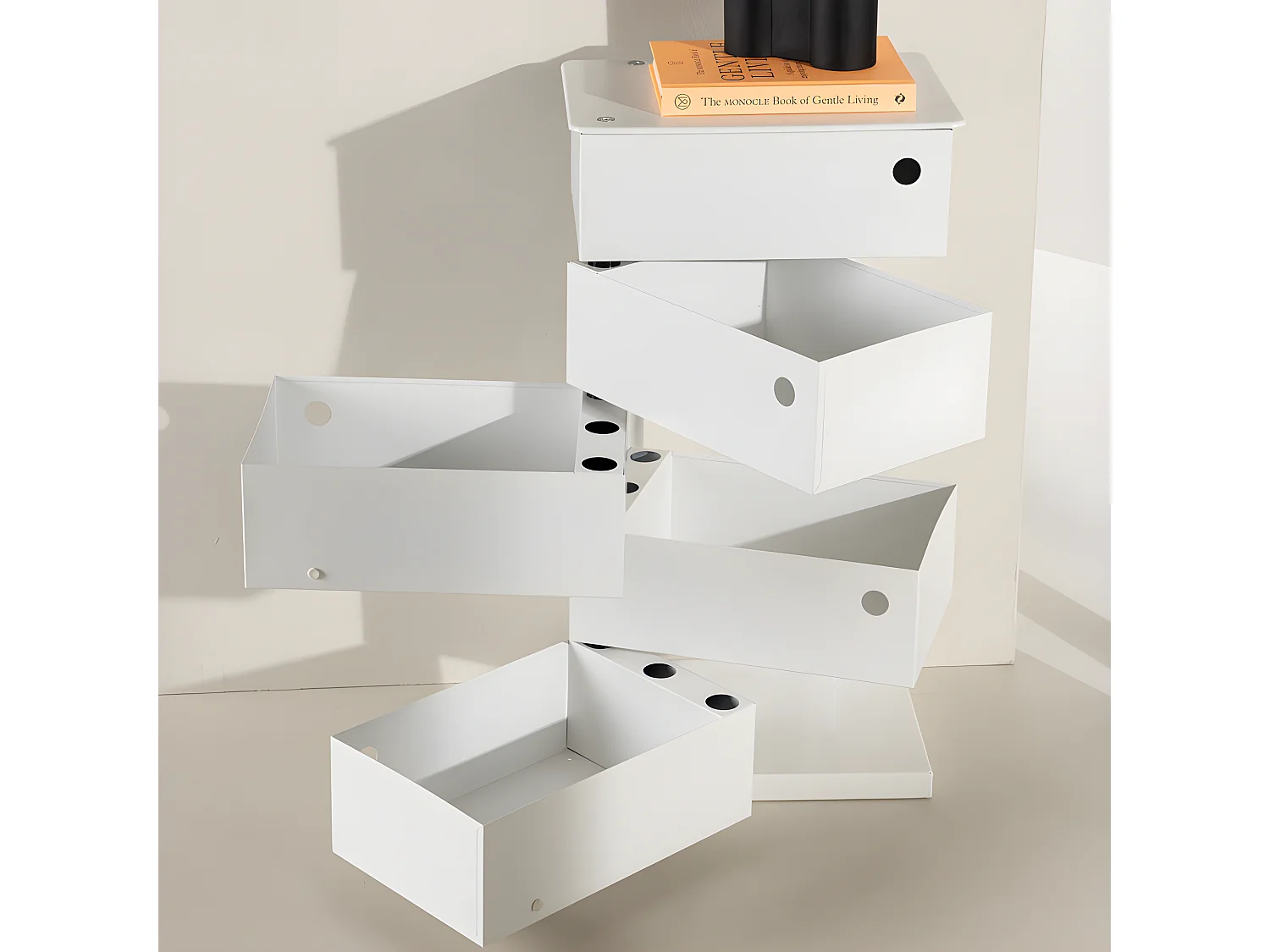 Meuble de Rangement 5 Tiroirs "San Carlos" 72cm Blanc