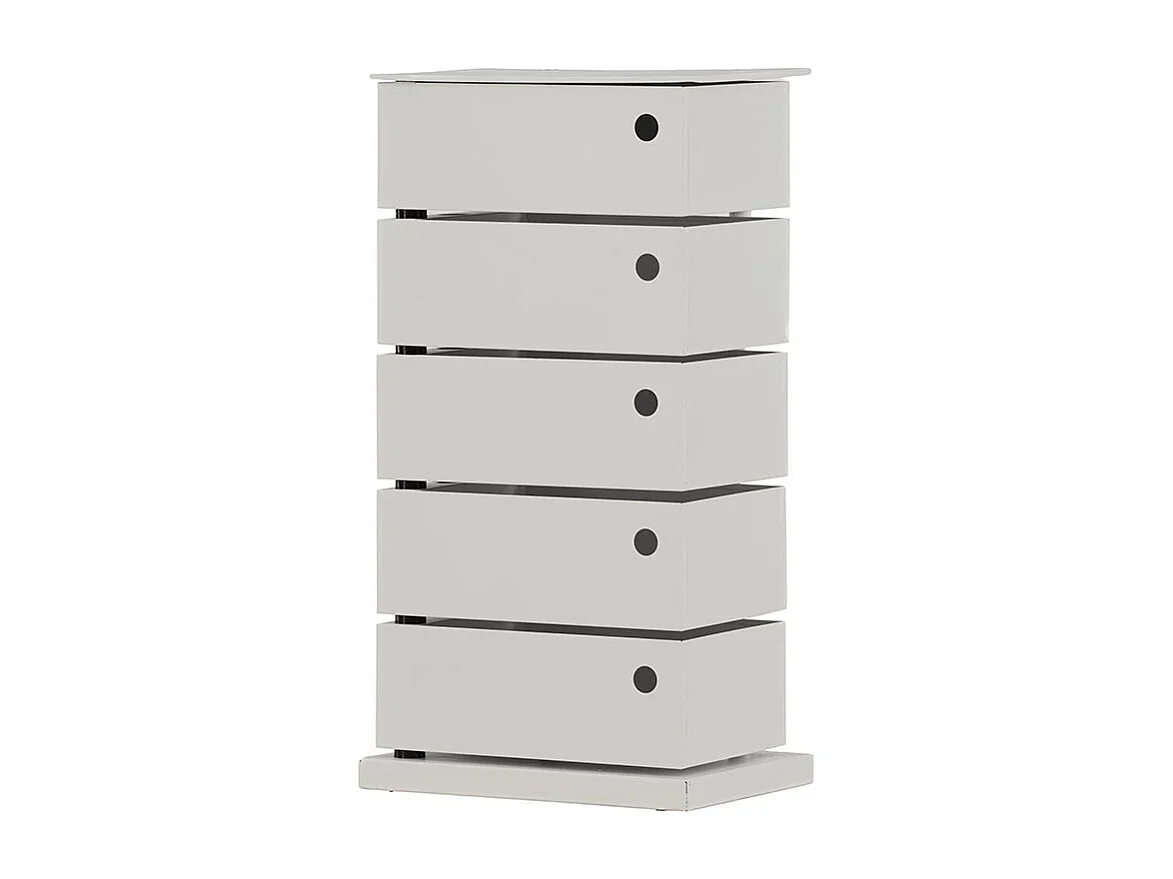Meuble de Rangement 5 Tiroirs "San Carlos" 72cm Blanc