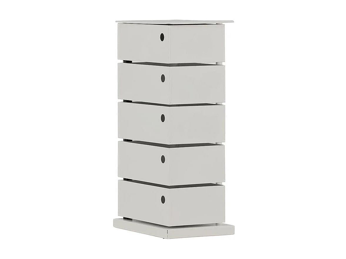 Meuble de Rangement 5 Tiroirs "San Carlos" 72cm Blanc