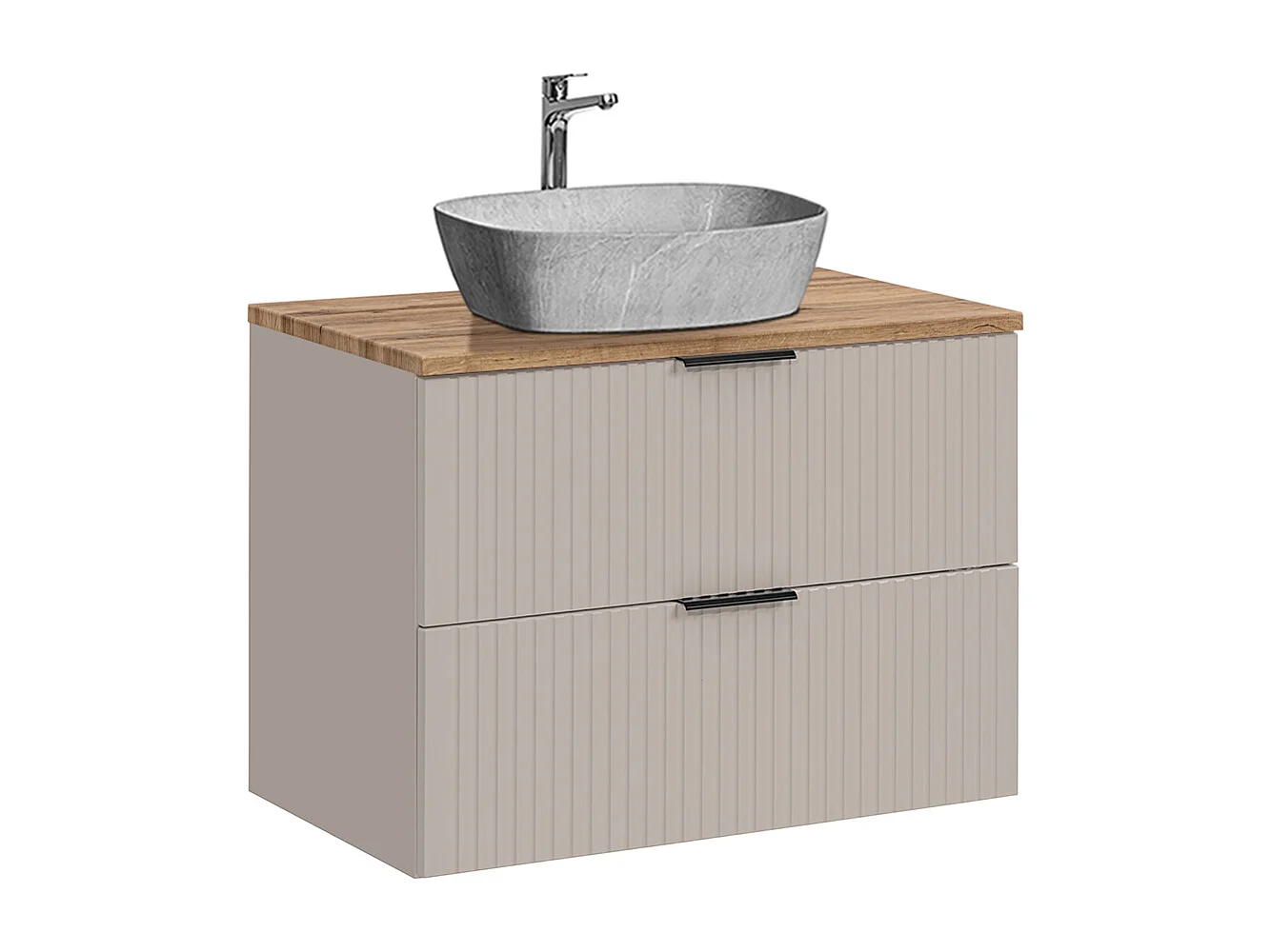 Set di mobili da bagno con lavabo Adriel beige 80cm