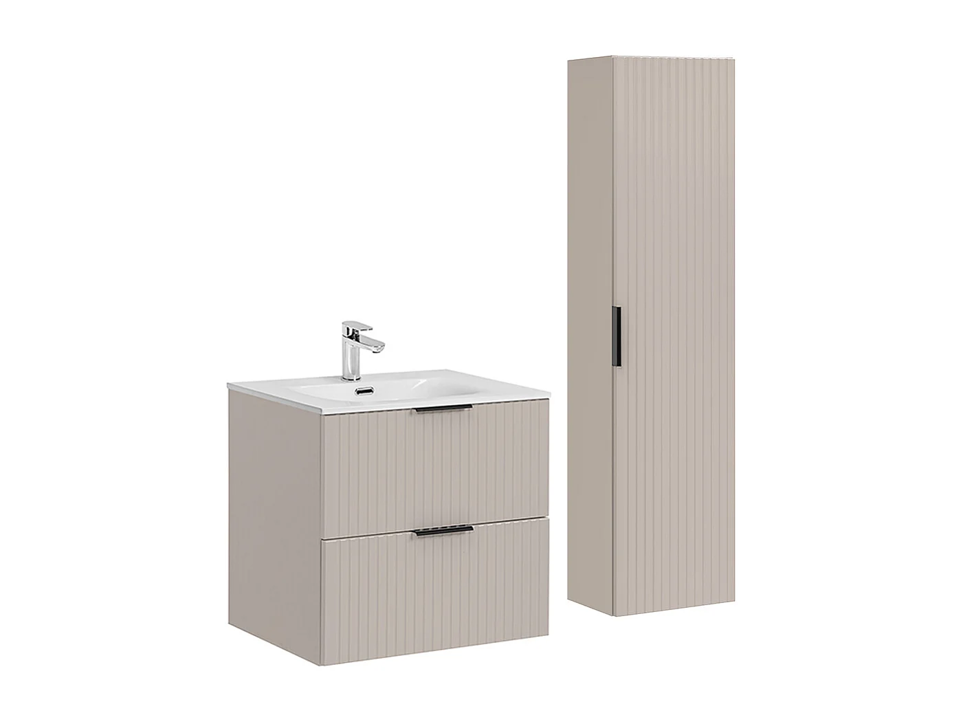 Set di mobili da bagno con lavabo Adriel beige 60cm