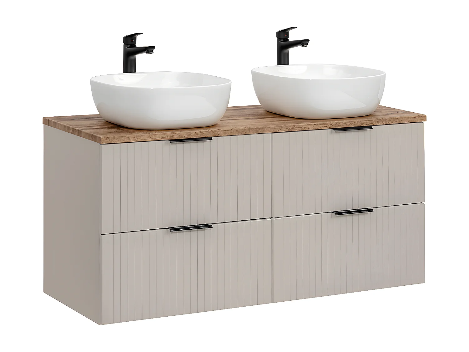Set di mobili da bagno doppio lavabo Adriel beige 120cm