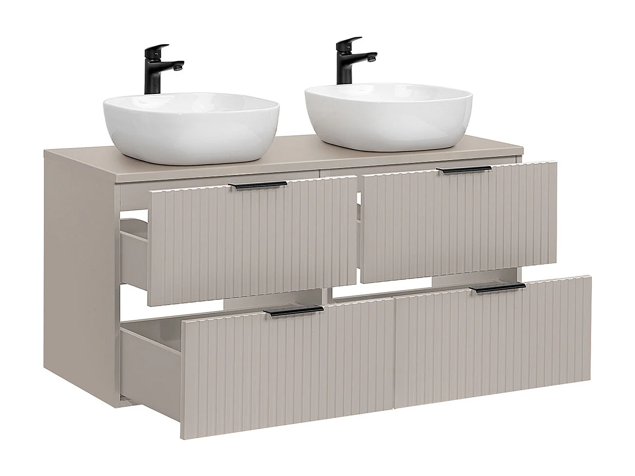 Set di mobili da bagno doppio lavabo Adriel beige 120cm