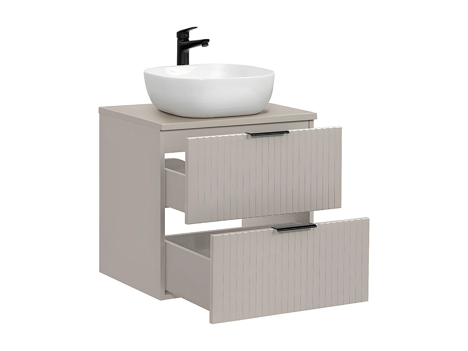 Ensemble meuble simple vasque 60cm et colonne Adriel Cachemire