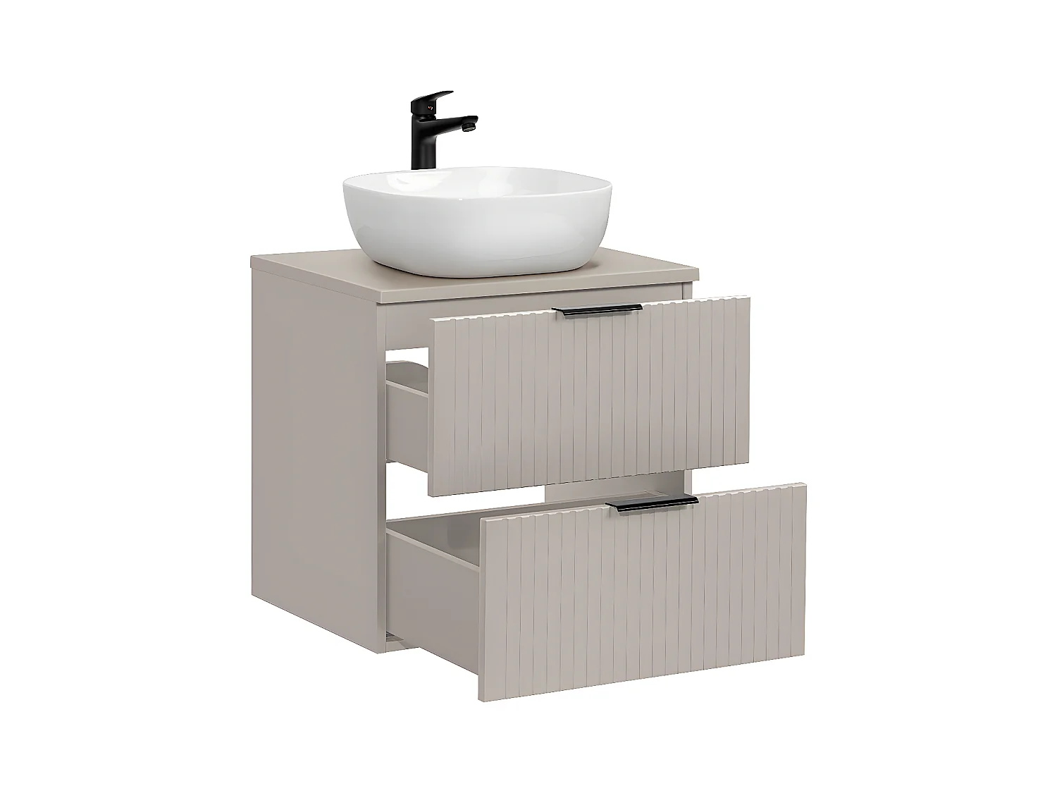 Ensemble meuble simple vasque 60cm et colonne Adriel Cachemire