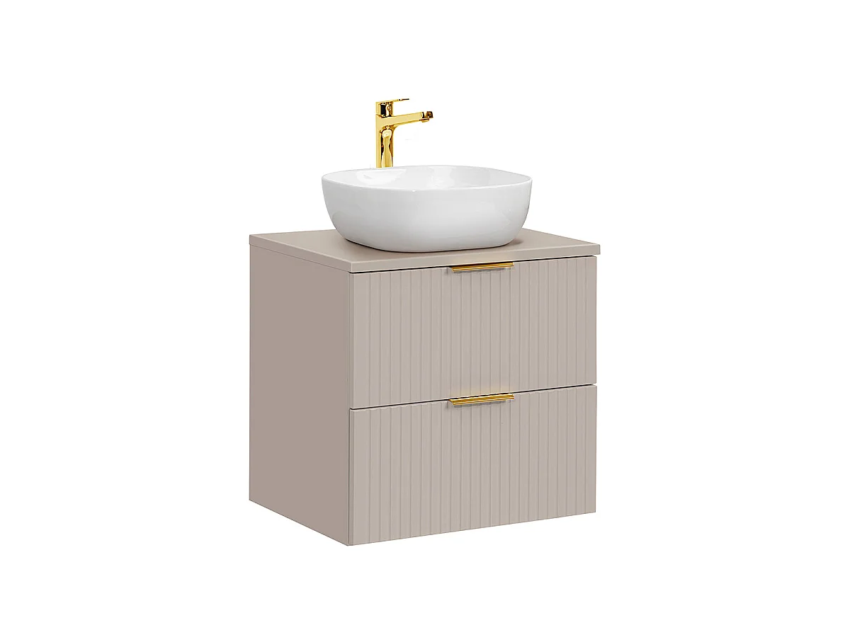 Ensemble meuble simple vasque 60cm et colonne Adriel Cachemire