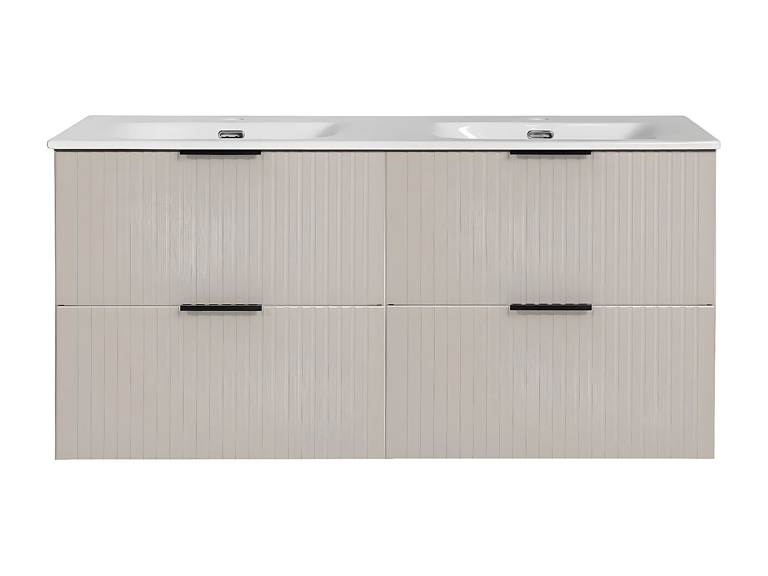 Conjunto de muebles con doble lavabo encastrado 120cm y columna Adriel Cachemira